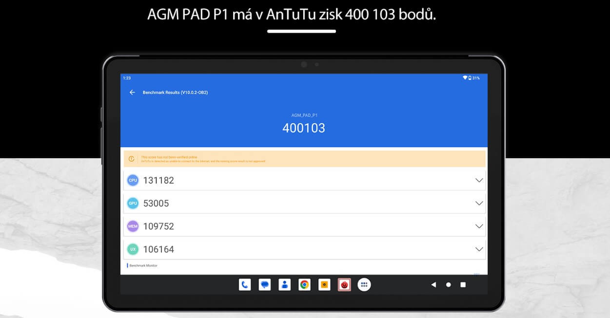 Odolný tablet AGM PAD P1 má vysoký zisk v AnTuTu